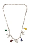 Two Jeys Horses & Stars Ball Chain Necklace In Silver