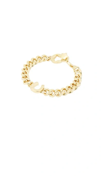 Two Jeys Horseshoe Bracelet In Metallic Gold