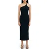 Two Lines By Marcella Bergen One-shoulder Maxi Dress In Black