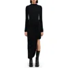 Two Lines By Marcella Lisbon Mock Neck Long Sleeve Maxi Dress In Black