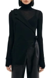 Two Lines By Marcella Montreal One-shoulder Jacket In Black