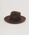 Two Roads Hat Co. Delmar Distressed Felt Fedora In Dark Brown