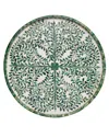 Two's Company Tozai Green/white Inlaid Decorative Round Serving Tray