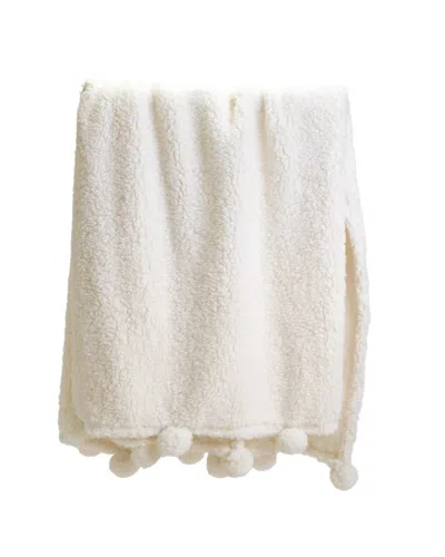 Two's Company Soft & Cozy Sherpa Throw Blanket In White