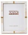 Two's Company Tozai Bone And Brass 8 X 10 Photo Frame In White
