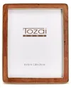 Two's Company Tozai Wood 8x10 Rounded Edge With Brass Photo Frame In Brown
