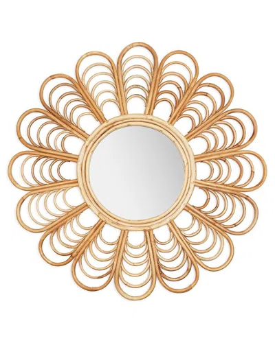 Two's Company Flower Shaped Wall Mirror In Brown