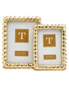 TWO'S COMPANY TWO'S COMPANY GOLD WAVE SET OF 2 PHOTO FRAMES