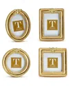Two's Company Golden Bee Set Of 4 Gold Leaf Finish Photo Frames In Yellow