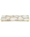 TWO'S COMPANY TWO'S COMPANY NATURAL AGATE DECORATIVE FOOTED TRAY
