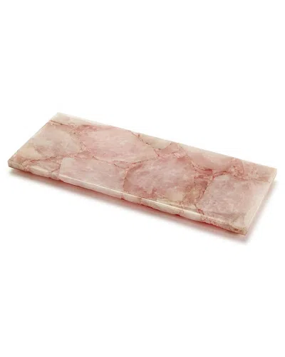 Two's Company Rose Quartz Decorative Footed Tray In Pink
