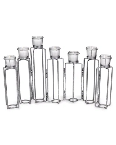 Two's Company Serpentine Set Of 7 Candleholders In Gray