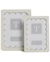 Two's Company Set Of 2 Scalloped Crystal Photo Frames In White