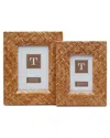 TWO'S COMPANY TWO'S COMPANY SET OF 2 WOVEN CANE PHOTO FRAMES