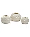 TWO'S COMPANY TWO'S COMPANY SET OF 3 SEA URCHIN VASES