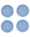 Two's Company Set Of 4 Hydrangea Tidbit Dish In Blue