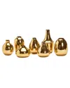 TWO'S COMPANY TWO'S COMPANY SET OF 7 GOLD-PLATED NICKEL VASES