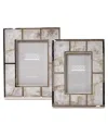 TWO'S COMPANY TWO'S COMPANY WHITE QUARTZ SET OF 2 PHOTO FRAMES