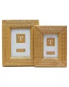 TWO'S COMPANY TWO'S COMPANY WOVEN REEDS SET OF 2 CANE PHOTO FRAMES