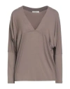 Two Sisters Bcn Woman T-shirt Khaki Size Onesize Viscose, Polyester, Elastane In Sand