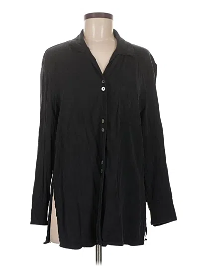 Pre-owned Two Star Dog 3/4 Sleeve Button Down Shirt In Black