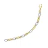 Two-tone Gold 14k  Rope Motif Oval And Round Link Chain Bracelet (8.80 Mm) In Multi