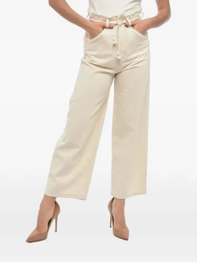 Two Women In The World Gioia Frayed-edge Jeans In Neutrals