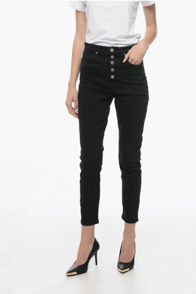 Two Women Two Men Dark Wash Stretch Denim Feliz Jeans 14cm In Black