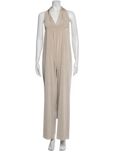 Pre-owned Twobirds Halterneck Jumpsuit W/ Tags In Neutrals