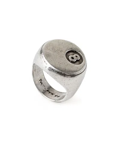 Twojeys 8 Ball Signet Ring In Silver