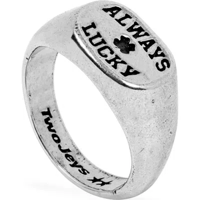 TWOJEYS TWOJEYS ALWAYS LUCKY SIGNET RING