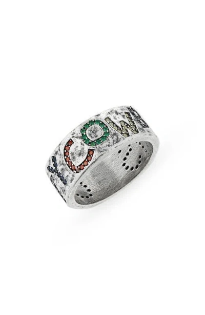 Twojeys City Cowboys Multicolor Stone Band Ring In Metallic