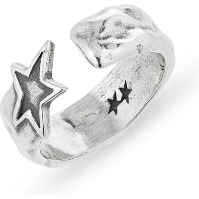 Twojeys Engraved Star Open Ring In Metallic