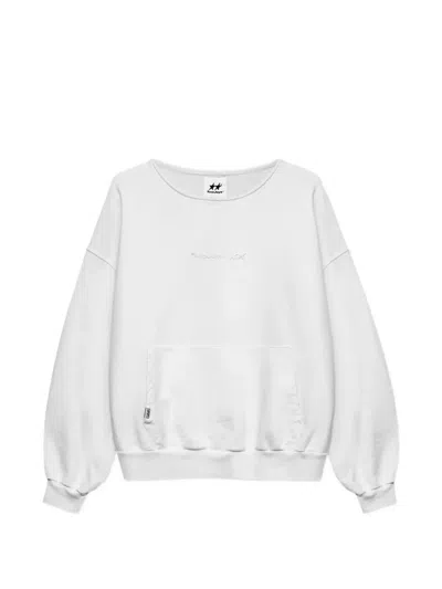 Twojeys Kangaroo-pocket Sweatshirt In White
