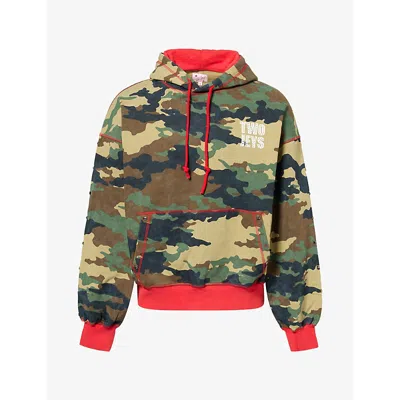 Twojeys Mens Cross Camo Graphic Cotton-jersey Hoody