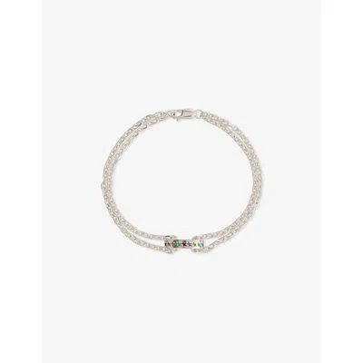 Twojeys Mens Enamel Multi Icon Sterling-silver Bracelet