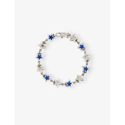 Twojeys Mens Enamel Stars Sterling-silver Brass-plated And Enamel Bracelet