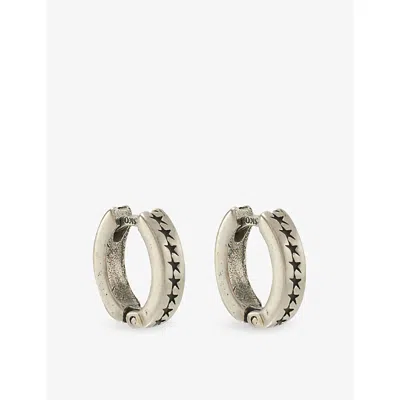 Twojeys Mens Icon Link 925 Sterling Silver Hoop Earrings In Metallic