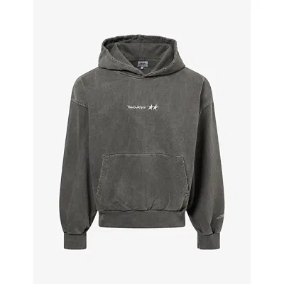 Twojeys Mens Icon Logo-embroidered Cotton Hoody Grey