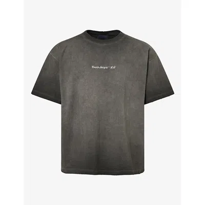 Twojeys Mens Icon Logo-print Cotton T-shirt Black