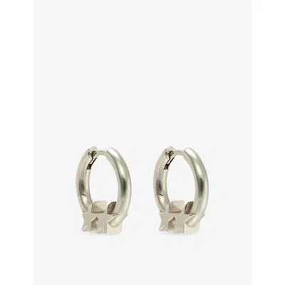 Twojeys Mens Icon Star Sterling-silver Hoop Earrings