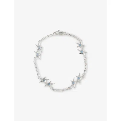 Twojeys Mens Icon Sterling-silver Stone Bracelet