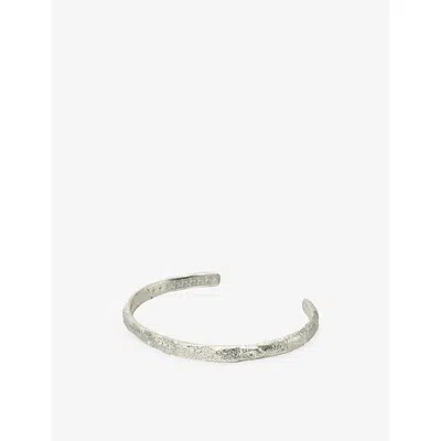 Twojeys Mens Organic Silver-plated Brass Bangle In Metallic