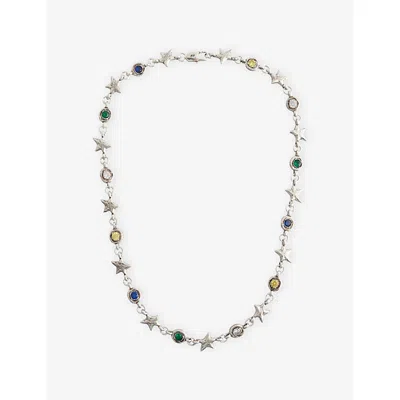 Twojeys Mens Squadra Sterling-silver Plated Brass Necklace In Multi