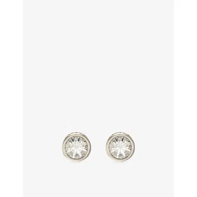 Twojeys Mens Starline Stone 925 Sterling Silver Stud Earrings In Metallic