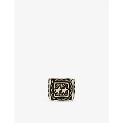 Twojeys Mens Family Sterling-silver Plated Signet Ring In Metallic