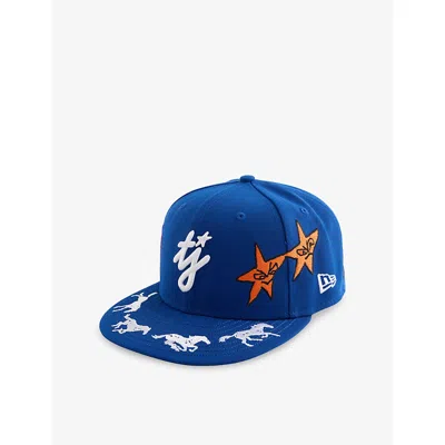 Twojeys Mens  X New Era 59fifty Brand-embroidered Canvas Cap Blue