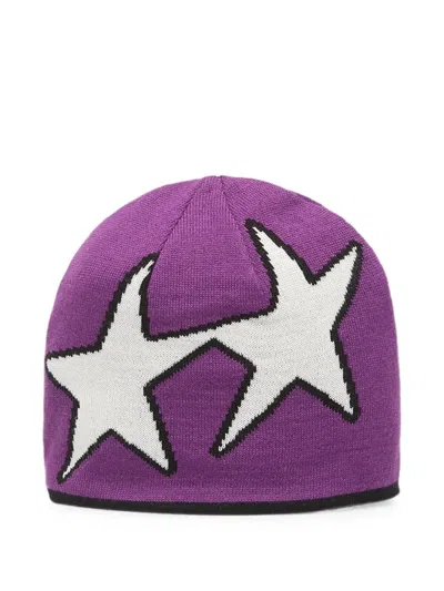 Twojeys Reversible Icon Beanie Hat In Purple