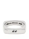 Twojeys Star-engraved Square-frame Ring In Metallic