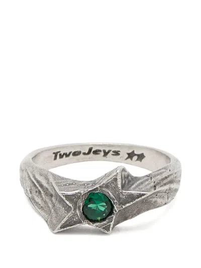 Twojeys Star-motif Crystal-embellished Rings In Metallic